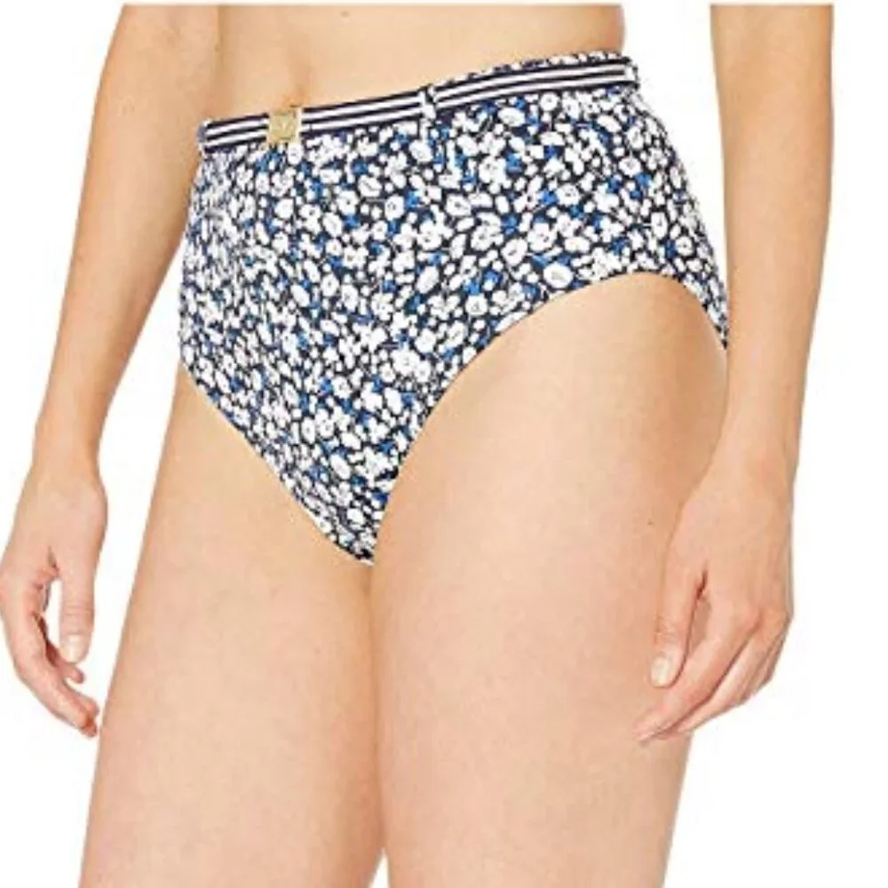 Lauren Ralph Lauren Floral Belted High-Waist Bikini Bottoms - Picture 9 of 10